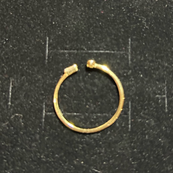 .925 Sterling Silver Gold Overlay Stack Ring- Sizable - Picture 2 of 2